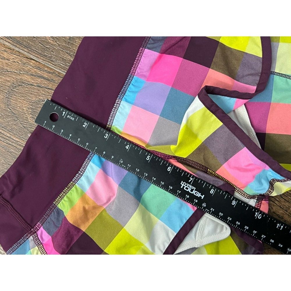 LULULEMON SPEED SHORTS SEA CHECK MULTI PLUM PLAID 2.5" SIZE 2 RUNNING ACTIVE - Picture 12 of 12